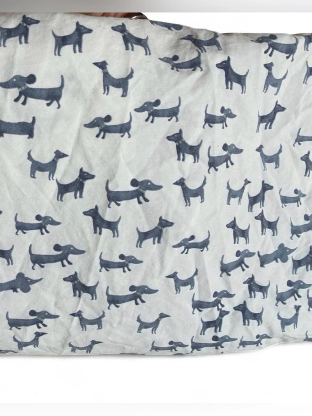 Pottery Barn Kids Watercolor Dog Blue Dachshund Crib Sheet